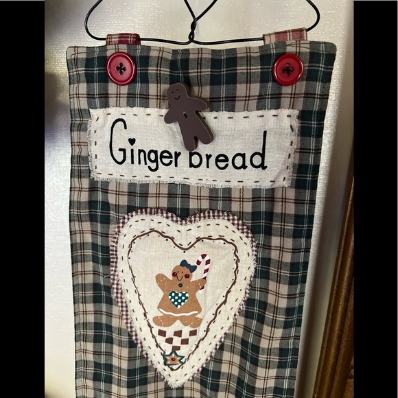 Vintage 1970’s Gingerbread Man Christmas Card Peppermint Heart Design Holder - Picture 5 of 8